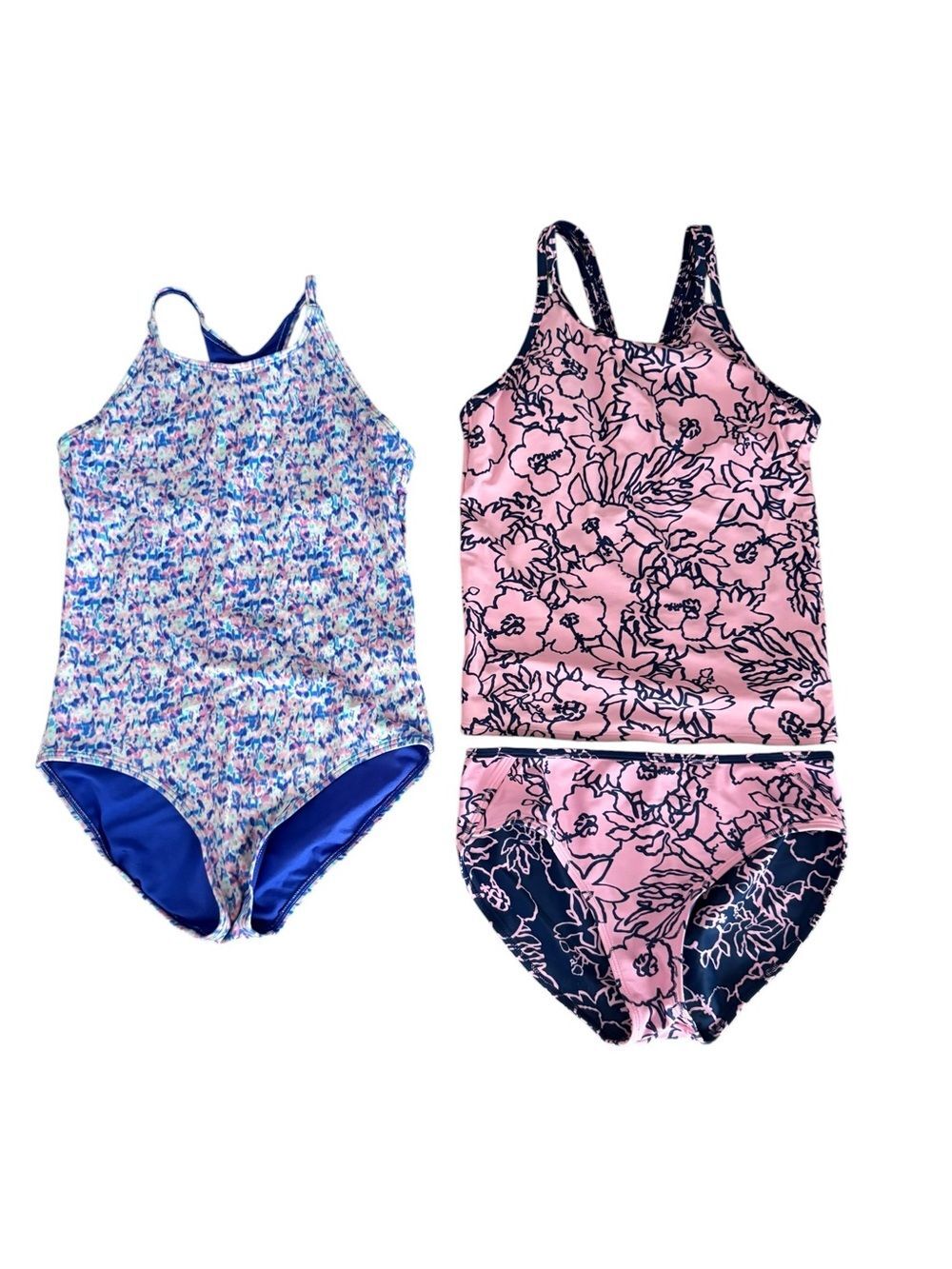 Athleta Girl Swimsuits Pool Days Tankini Santorini Energy One Piece Girls XL 14